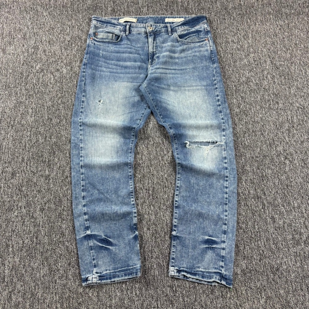 Y2K Anthropologie Pilcro Mid-Rise Distressed Slim Boyfriend Jeans Blue Denim 32